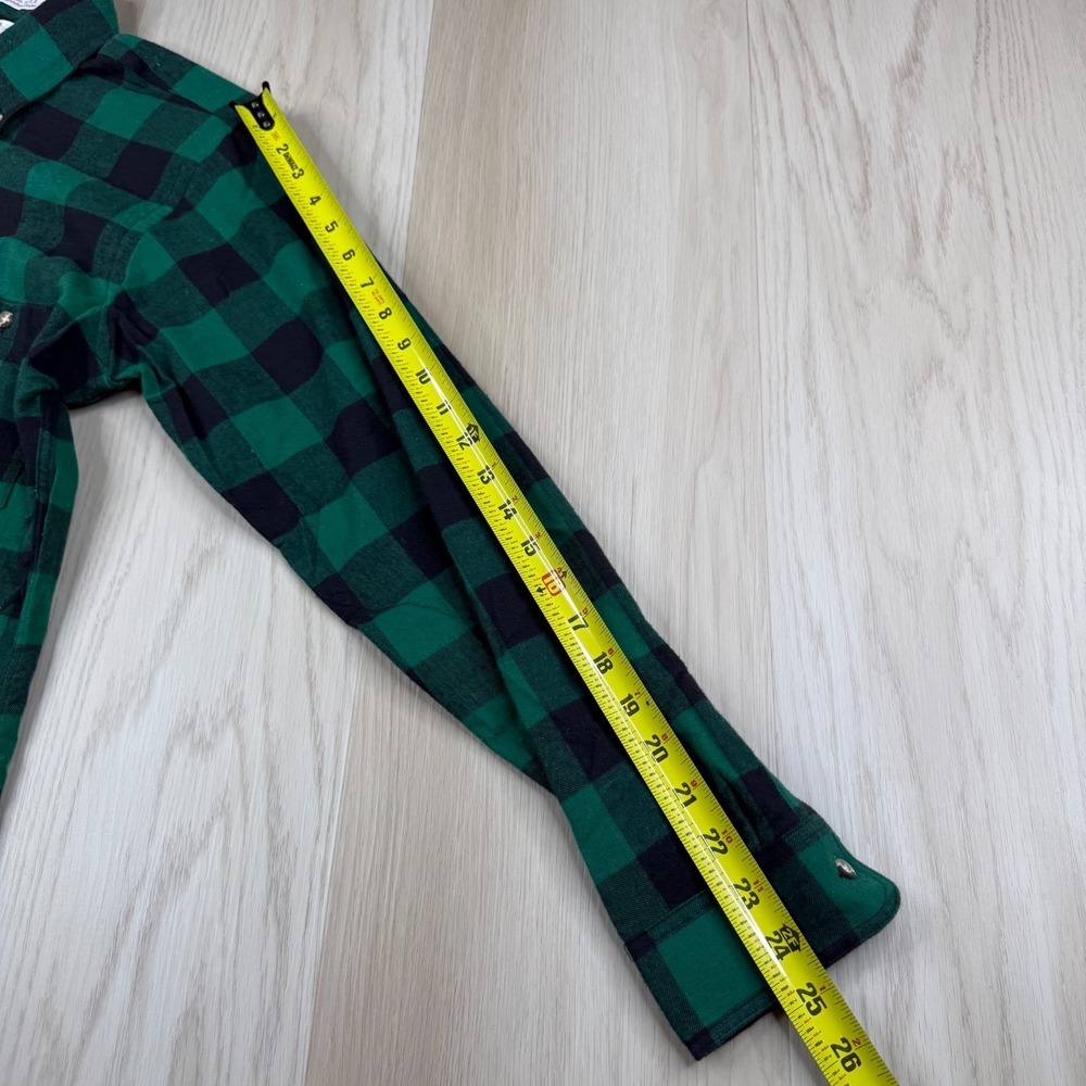 NWT VTG Brooks Brothers Green Black Buffalo Plaid Flannel Button Shirt Size M - Picture 10 of 11